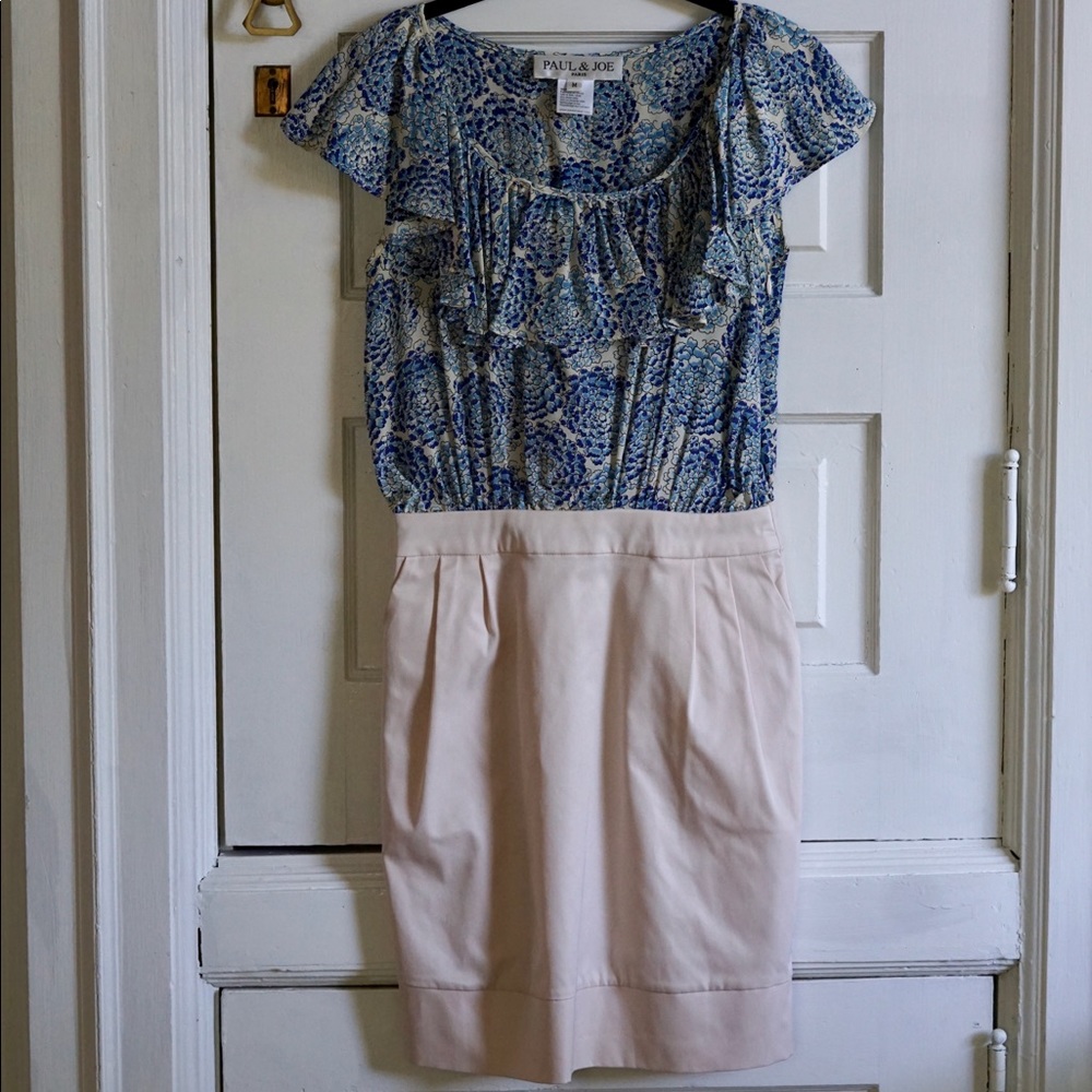 Paul and Joe silk dress with blue floral print